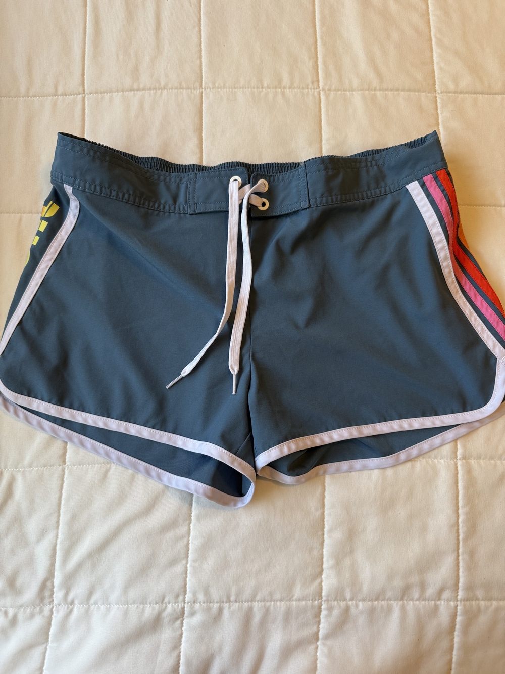Rip Curl Athletic Shorts Slate Gray Pink Stripe Size M